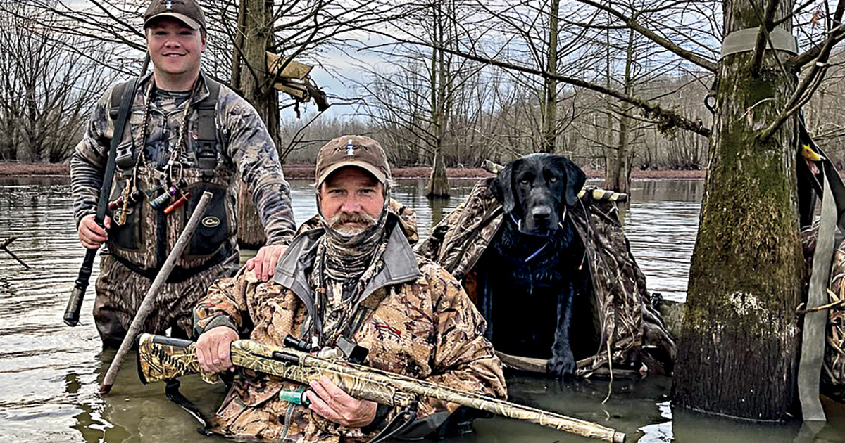 Jamie Spears (right) and his nephew, Jake, during a recent hunt in Arkansas.